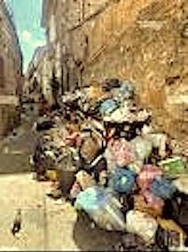 Rubbish in the streets of palermo
